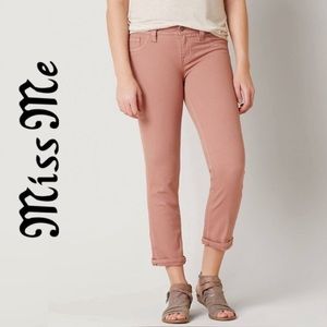Miss Me jeans dusty pink easy crop denim NWT